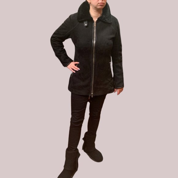 Prada Biker Black Sheep  Fur/Leather Jacket - Picture 1 of 15